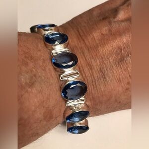 Tanzanite Stamped 925 Sterling Silver Bracelet